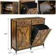 LAZY BUDDY Double Tilt Out Trash Wooden 20 Gallon Kitchen