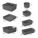thumbnail image 3 of Set De 10 Canastas Plásticas De Almacenamiento Con 7 Tamaños Diferentes, Organizador Multiuso Para Cocina, Lavandería, Baño, Cajones Y Oficina (Gris), 3 of 9
