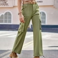thumbnail image 4 of SELONE Womens Plus Cargo Pants Mid Rise with Pockets Athletic Pants Ankle Length Baggy Athletic Pants Army Green XL, 4 of 9
