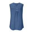 thumbnail image 4 of Fewfanhot Womens Tops Sleeveless Button Down Shirt Tops V Neck Business Casual Collared Blouses Tank Top, 4 of 9