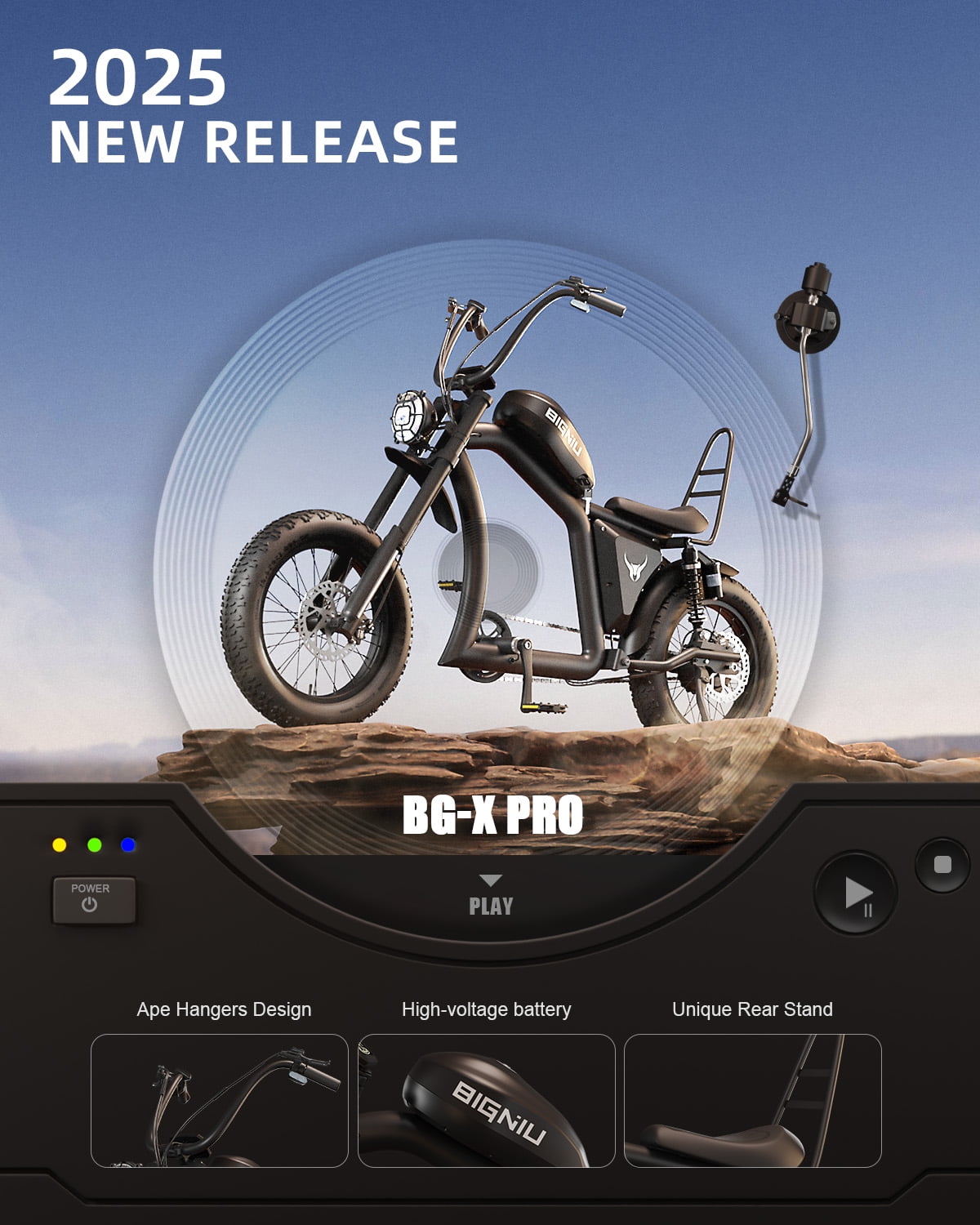 BIGNIU BG-X PRO Electric Bike for Adults,740W Brushless Motor 52V 27Ah Up to 40 Miles E-Bike Front/Rear Turn Signal Dual Suspension Ebikes UL2849