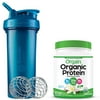 Orgain Keto Collagen, Gluten Free, Paleo Friendly Protein Powder, Chocolate (0.88 LB) w/ BlenderBottle Classic V2 45-Ounce Shaker Bottle for Protein Shakes, Clear/Black, Bonus Nutrition Basics Whisk