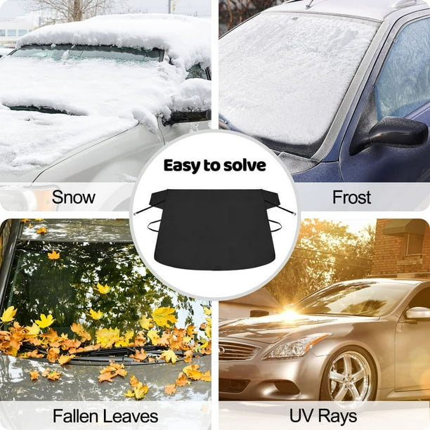 Car Windshield Cover, Thick Protective Windscreen Covers Frost Side Wing,  Snow Ice Frost Sun UV Dust Water Resistant, Car Frost Shield Snow Cover for