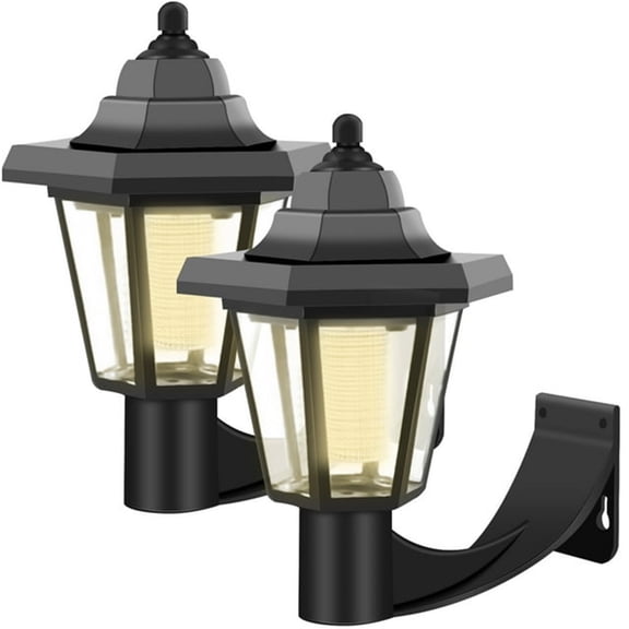 Solar Patio Wall Light Fixture,Solar Wall Lights Decorative,Outdoor Wall Light Fixtures, Exterior Waterproof Lanterns,Exterior Front Porch Security Lamps Wall Mount Patio Fence Garage Decorative(2pc)
