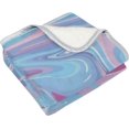 thumbnail image 2 of SKYSONIC Baby Kids Cozy Warm Throw Thermal Soft Bed Blanket 50x60 in Marble Effect Painting Flannel Fleece Blanket, 2 of 5