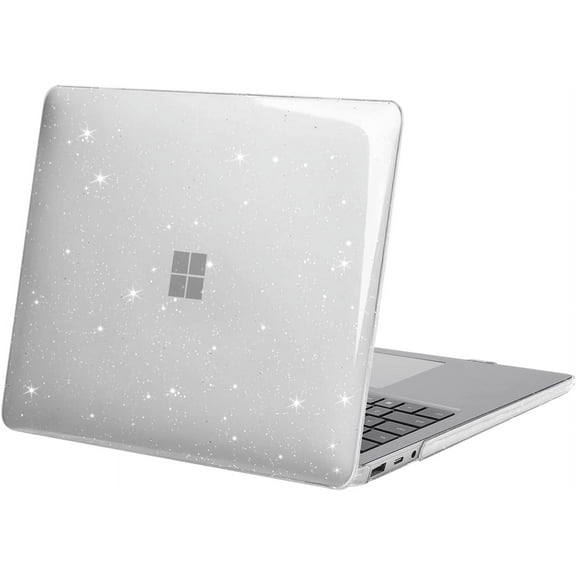 Mosiso Case for Surface Laptop 5/4/3 13.5 inch 2022 2021 2019 Release with Metal Keyboard (Models: 1951 & 1868), Protective Glitter Sparkly Plastic Hard Shell Case Cover, Transparent