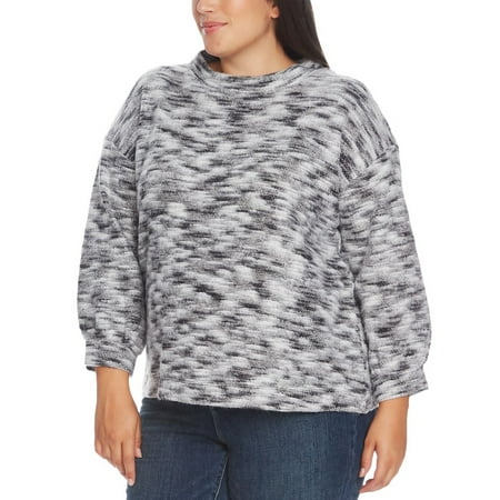 Vince Camuto Women's Plus Bubble Sleeve Top Gray Size 1X