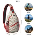 thumbnail image 5 of Sling Backpack,Green and Red Christmas Pattern Sling Bag with Water Bottle Holder,Waterproof Sling Bag for Men/Women with Headphone Jack for Hiking,Travel, 5 of 6