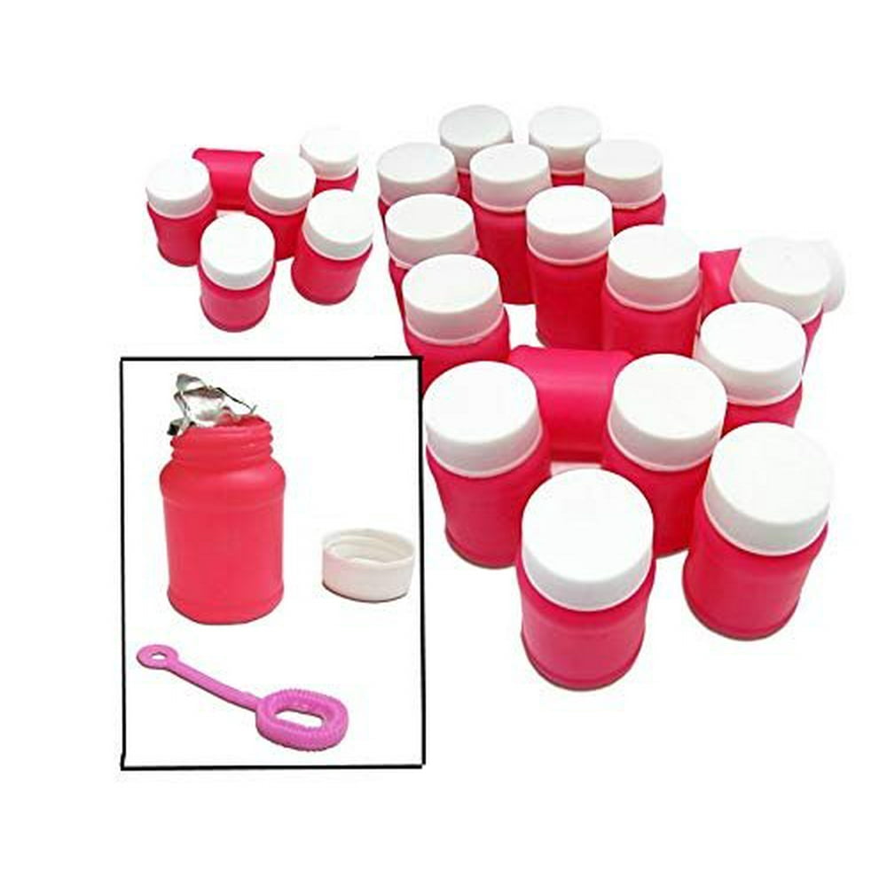 Bubbles Mini Hot Pink Bubble Blower 6 Pack Includes Solution and