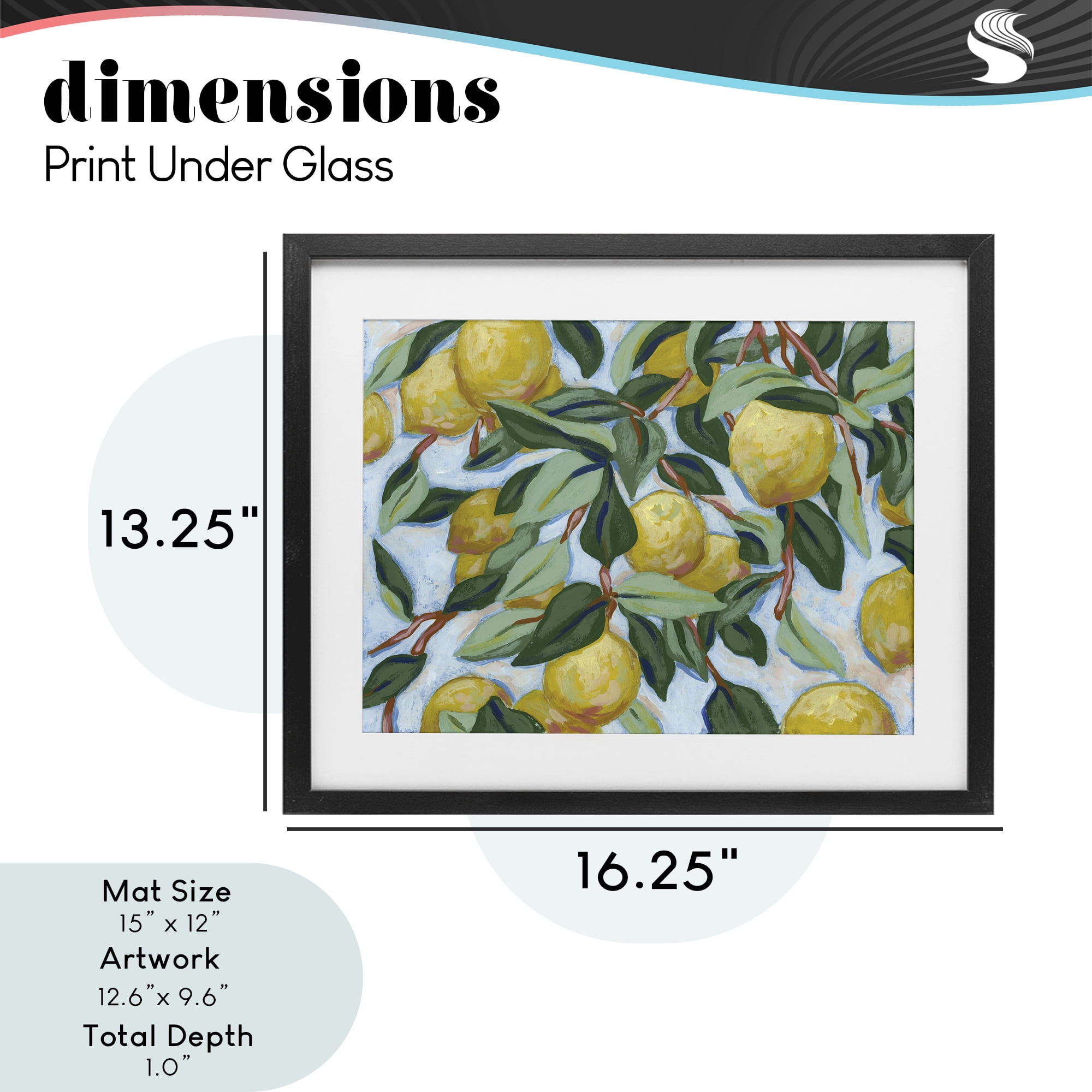 Stupell Industries Summer Citrus Tree Black Framed Print Under Glass, design by June Erica Vess