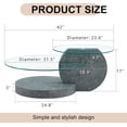 thumbnail image 2 of StnTalk 42" Round Coffee Table, 3-Tier Glass Coffee Table with Imitation Stone Pattern MDF Base, Modern Storage Center Table for Living Room, Small Space, Apartment, 2 of 7