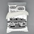 thumbnail image 2 of Ambesonne Black White Bedding Set 3 Pcs, Nostalgic Retro Car, Twin, Black White, 2 of 3