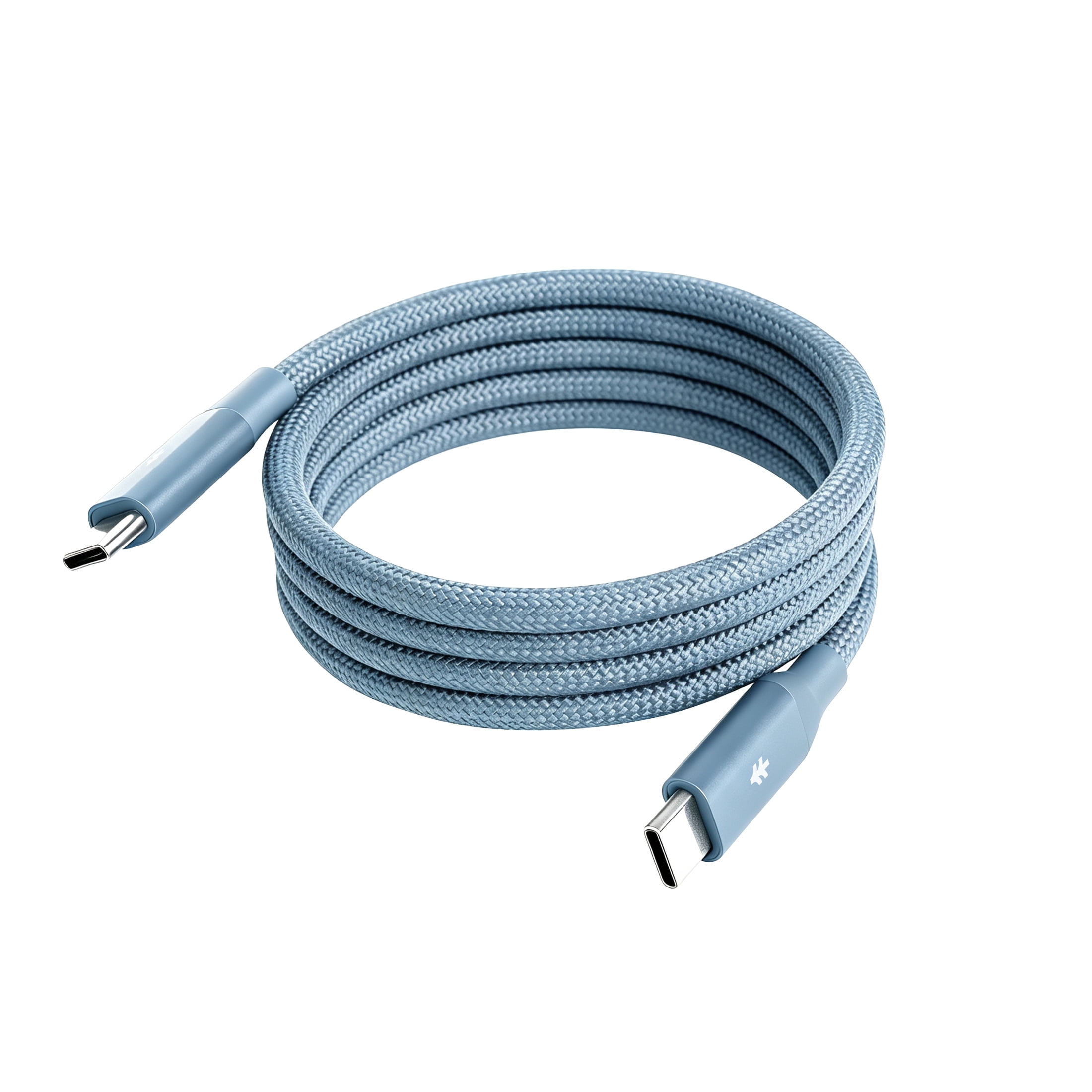 Swiss Tech Kabel M240 3 ft 240W Magnetic Self-Coiling USB-C Charging Cable, Cresta Blue