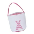 thumbnail image 3 of Cesta de conejito de Pascua, adorable decoración de Pascua, bolsa de huevos de Pascua, bolsas de mano de conejo, lona Rosa, 3 of 9