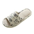 thumbnail image 3 of Linen Indoor Home Slippers For Men And Women Home Garden Household Commodities Slippers, 3 of 7