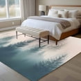 thumbnail image 5 of Area Rug 60×96in, Summer Foggy Forest Flying Bird Floor Carpet Living Room Rug, Retro Watercolor Tree Non-Slip Welcome Mat Indoor Rugs for Bedroom Dining Room, 5 of 9