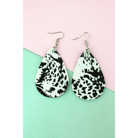 Black & White Tear Drop Earrings