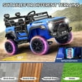 thumbnail image 5 of Farmdex 24V 9AH 2 Seat Ride on Toys Car for Big Kids, 2WD/4WD Swatchable Electric Battery Powered Toys Car with 4x100W Powerful Motor, Remote Control, Bluetooth Music, LED Lights, Blue, 5 of 8