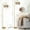 Brown+Gold#3, variant on Table Lamp Gold Floor Lamps for Living Room with Remote & Dimmable LED Bulb, Modern Arc Floor Lamp with 3 Color Temperatures, Boho Standing Lamp with Rattan & Fabric Shades, Adjustable Tall Lamp for