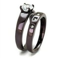 thumbnail image 4 of Luxe Jewelry Designs 2-Piece Women's Dark Brown IP Stainless Steel Wedding Ring Set with CZ Stones,, 4 of 4