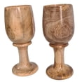 thumbnail image 4 of CollectiblesBuy Rustic Wooden Chalice Set of 2 Wood Goblet Kitchen Gift & Home Decor Handcrafted Wooden Goblet Drinking Wine Beer Ale Glass, 4 of 7
