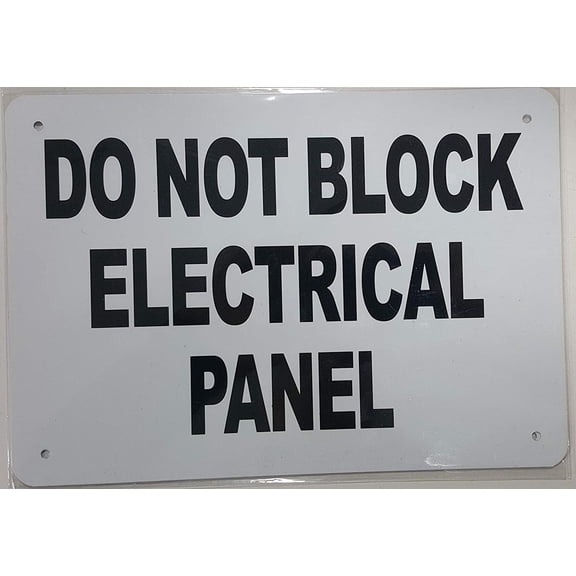 DO NOT Block Electrical Panel Sign (Aluminium, White, 7X10) (ref-2201)