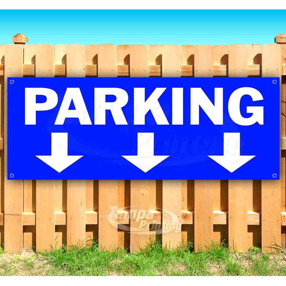 Parking 13 oz Vinyl Banner With Metal Grommets