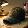 thumbnail image 3 of BSJJY 250th Anniversary Hat A Gift Suitable For Men Fashion Hat Adjustable Baseball Cap Embroidered Patch Casual Dad Hat Summer Outdoor Travel Beach Sports Activities Accessory for Him (C), 3 of 6