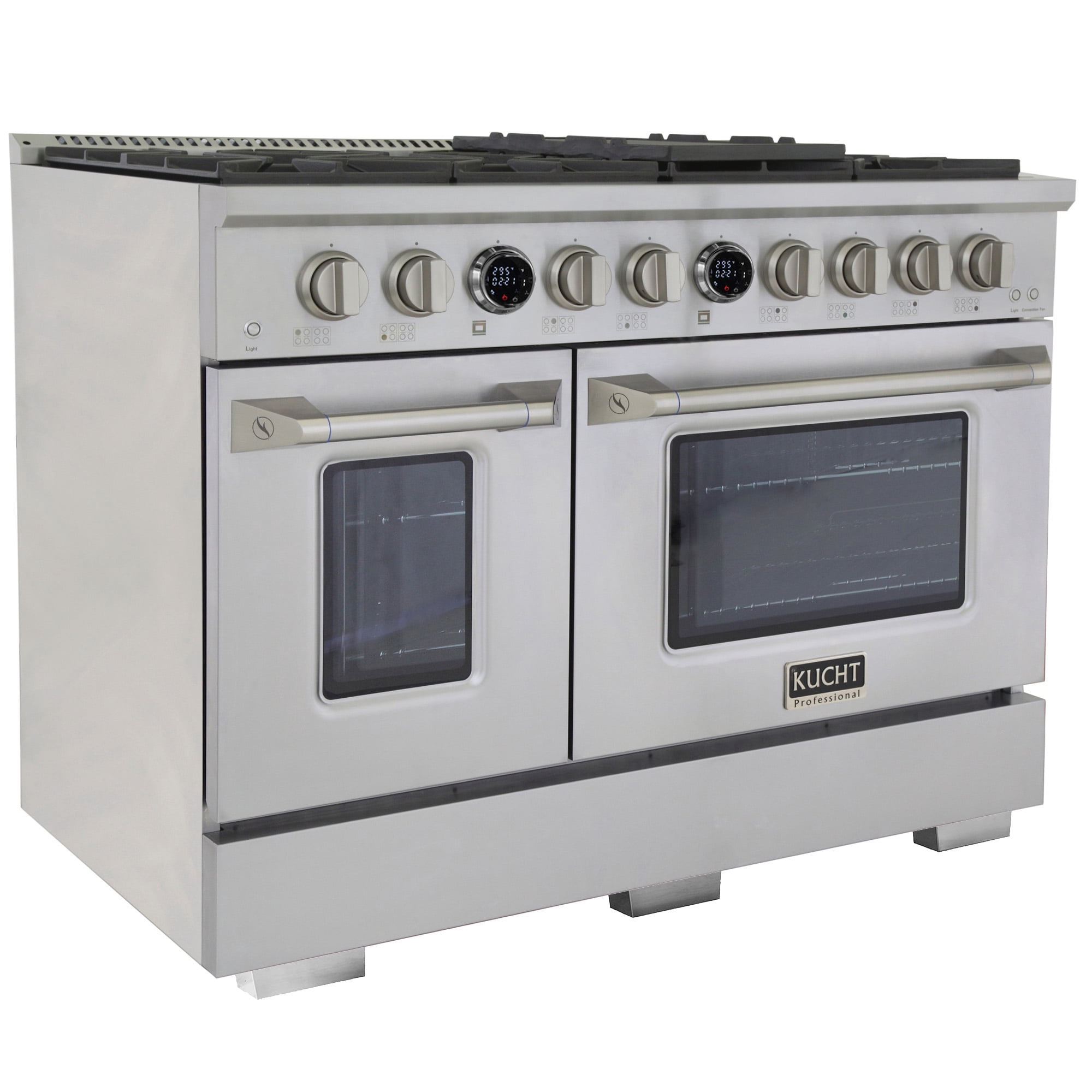 48 in. 6.7 cu. ft. 8 Burners Dual Fuel Range for Propane Gas in Stainless Steel.