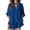10#Navy, variant on Women's 2 Piece Linen Set 3/4 Sleeve Button Down Shirt & Shorts with Pockets Casual Summer Linen Set Navy 2XL