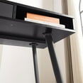 thumbnail image 5 of Mid Century Desk with USB Ports and Power Outlet, Modern Writing Study Desk with Drawers, Multifunctional Home Office Computer Desk Black, 5 of 9