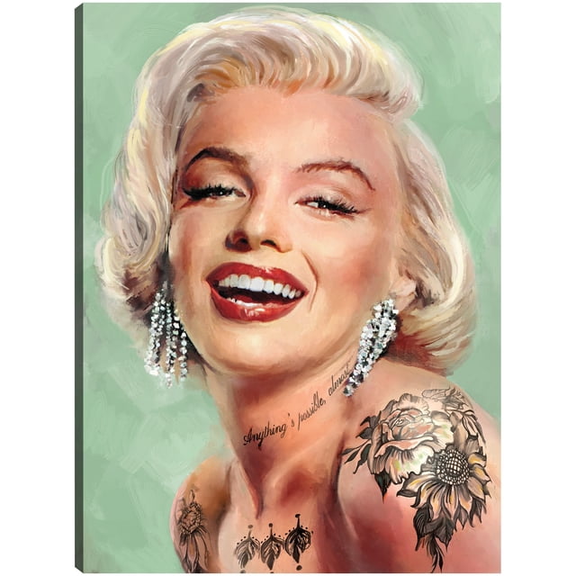 Cuadro Decorativo - Marilyn tatuada Jr Impresión en canvas, estrechado.