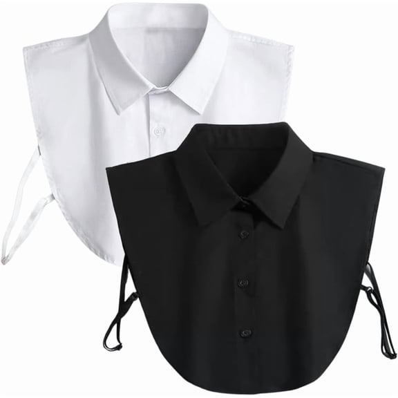 2 Colors False Collar White Black Detachable Blouse Dickey Collars Half Shirts Blouse Neckline Trim Decoration DIY Garment Accessories for Women Office Work Sweaters Dresses Uniform