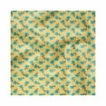thumbnail image 1 of Turquoise Blue Decorative Satin Napkins Set of 4, Abstract Pattern of Flower Petal with Peduncle, Square Fabric Party & Dinner Napkin, 12", Camel Dark Turquoise, by Ambesonne, 1 of 2
