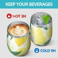 thumbnail image 4 of 12oz Stemless Wine Tumblers Lemon Vacuum Insulated Stainless Steel Travel Tumbler Cups Mug with Lid and Straw for Champaign,Cocktail,Beer with Cleaning Brush, 4 of 5
