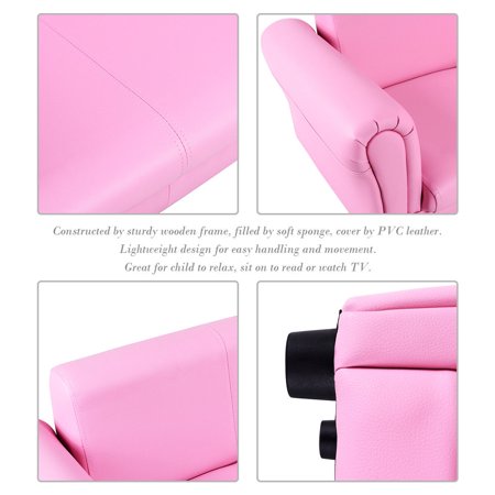 Costway Pink Kids Sofa Armrest Chair Couch Lounge Children