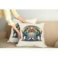 thumbnail image 2 of Ambesonne Frog Throw Pillow Cover 2 Pack, Croaker Couple Romantic Dinner, 20", Fern Green White Brown, 2 of 7