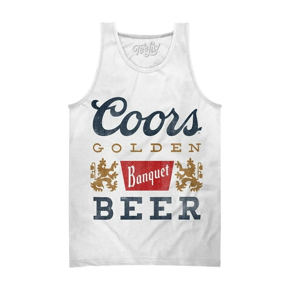 Tee Luv Men's Retro Coors Golden Banquet Beer Tank Top (L)