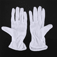 thumbnail image 2 of Pair Protective Anti-Slip White Cotton Work Driving Gloves, 2 of 7