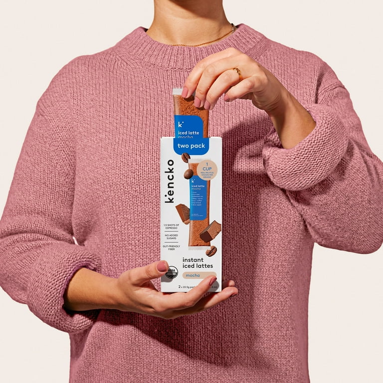 Kencko Mocha Organic Instant Iced Latte Two Pack, Powdered Drink