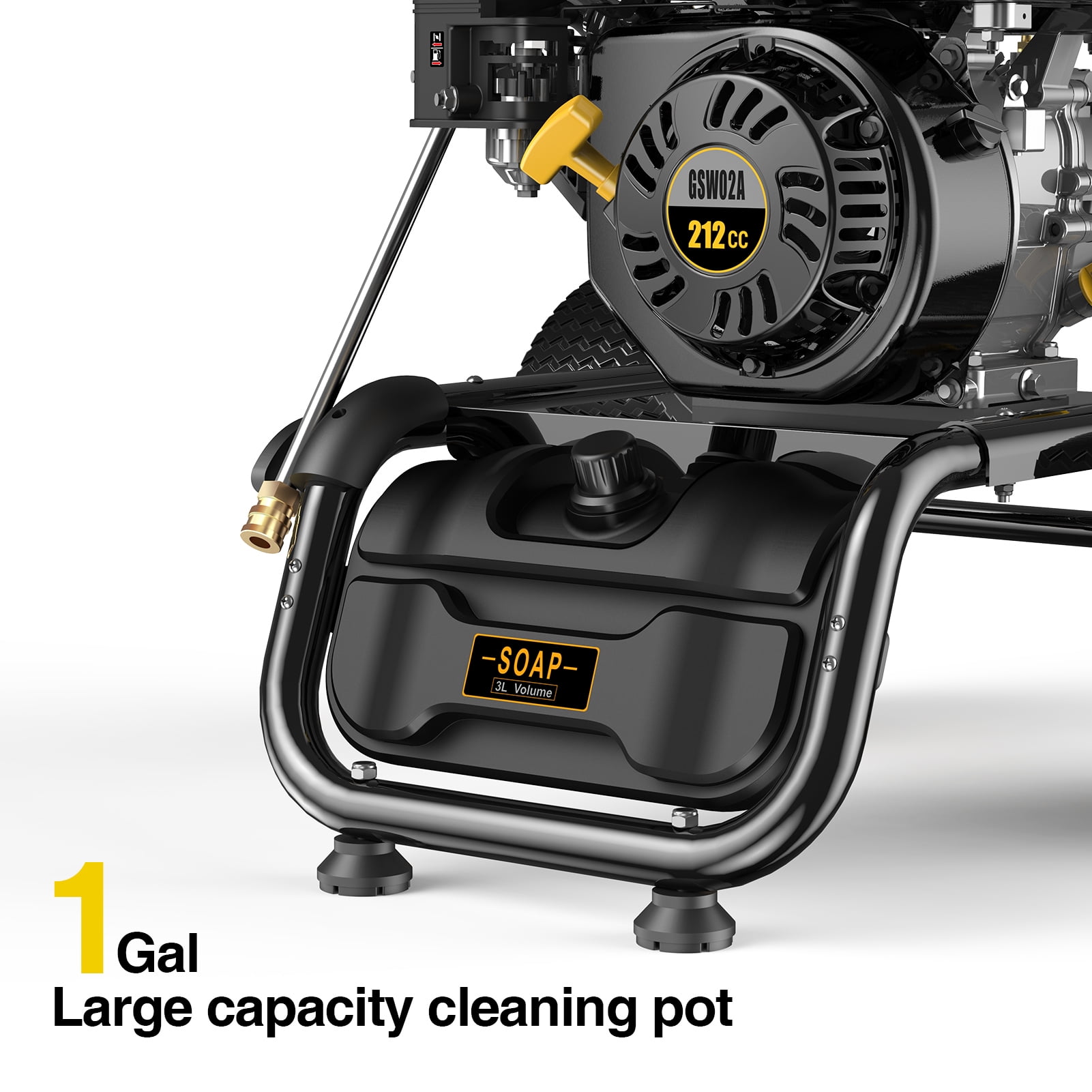 BLUBERY Gas Pressure Washer, 3500 PSI, 2.6 GPM, Heavy Duty Power Washer, 30 ft Hose, Soap Tank, 212cc Engine