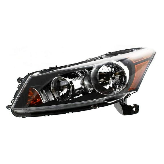 Left Driver Headlight Assembly Compatible with 2008-2012 Honda Accord EX-L Sedan 2.4L K24Z2 DOHC I4 190HP 3.5L J35Z2 SOHC V6 271HP Halogen Not Included 33150-TA0-A01 HO2502141