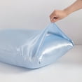 thumbnail image 4 of Silky Smooth and Cooling Satin Pillowcases Set of 2, Hair and Skin Friendly Pillow Cases with Envelope Closure, King, 20 × 36 Inches, Aqua, 4 of 6