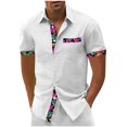 thumbnail image 1 of Shorts pour Hommes, Chemises pour Hommes, Mode Décontractée Col Rabattu Imprimé Manches Courtes Chemise Blouse, 1 of 5