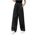thumbnail image 2 of BRGZLK Girls Wide Leg Pants Summer Lightweight Solid Color Flowy Palazzo Pants Loose Fit Straight-Leg Pants for Girls Daily Wear 2026 Black 9-10 Years, 2 of 6