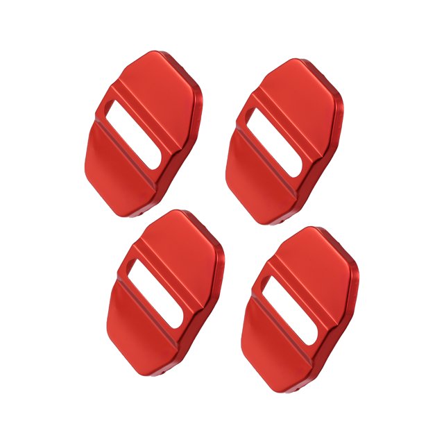 4uds Coche Puerta Cerradura Pestillos Cubierta Inoxidable Acero Puerta Cerradura Tapa Rojo