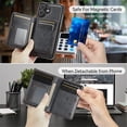thumbnail image 4 of AutSpace Funda para Apple iPhone 16, Bloqueo RFID, Cuero PU, Compatible con MagSafe, Billetera Desmontable 2 en 1 con Tarjetero, Soporte, Cubierta Protectora Magnética, Negro, para iPhone 16, 4 of 10