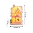 thumbnail image 3 of LED Lighted Christmas Village House Ornaments, Resin Mini Snow Houses Figurines, Winter Village Desktop Decoration for Home Office Tabletop Decor, 3 of 5