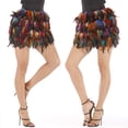 thumbnail image 1 of Disfraz de baile de jazz de lujo, falda de plumas de pavo real, disfraz de escenario, falda irregular, 1 of 5