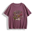 thumbnail image 5 of Pxxlle Floral Graphic Tees for Women Cotton Short Sleeve Going Out Tshirts Loose Fit Round Neck T Shirts Fashion Summer Beach Vacation Tops (Red S), 5 of 5